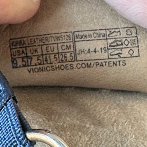 Vionic Sandal Women 9.5 Rest Kirra Strap Orthotic Leather Black TVW5126 Thong - Picture 3 of 9